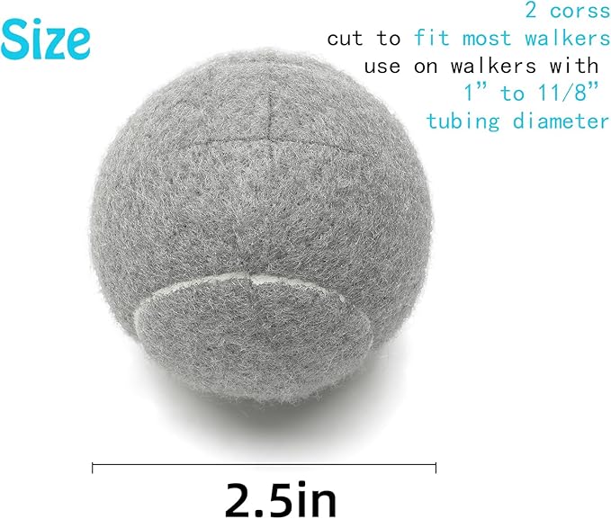 Precut Tennis Balls for Walkers 4 PCS Walker Tennis Ball for Furniture Legs and Floor Protection Heavy Duty Long Lasting Felt Pad Glide,Fit Most Walkers (Dark Blue)