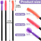 OIIKI 9pcs Crevice Cleaning Brushes, Silicone Nook & Cranny Brushes, Orange, Purple, Red