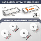 Bathroom Toilet Tank Tray, 13" Wood Toilet Paper Storage Basket Tray Back of Toilet Basket Organizer,Vanity Tray for Perfume Makeup Candle Decor, Black & Farmhouse White