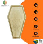 Charity Leaf Disposable Palm Leaf 22"x12" Coffin Trays (5 Pieces) Bamboo Like Serving Platters, Disposable Boards, Eco-Friendly Dinnerware for Halloween, Weddings, Catering, Events