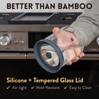 Glass Airtight Canisters with Silicone and Glass Lids – BPA-Free Borosilicate Containers for Food Prep, Storage, Wet or Dry Food Jars for Rice, Tea, Coffee, Candy – Set of 6 (28 oz)