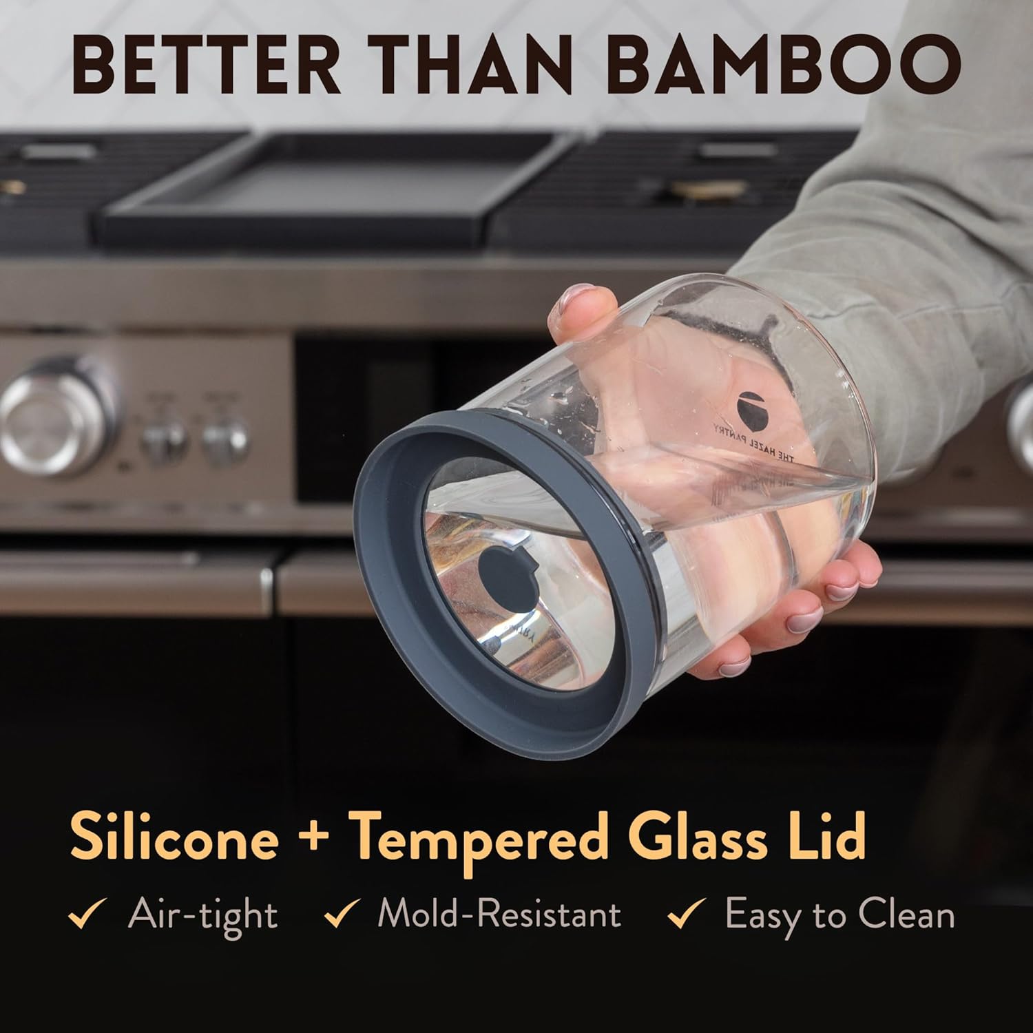 Glass Airtight Canisters with Silicone and Glass Lids – BPA-Free Borosilicate Containers for Food Prep, Storage, Wet or Dry Food Jars for Rice, Tea, Coffee, Candy – Set of 6 (28 oz)