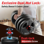 Adjustable dumbbell set,20/35/45/55/70/90lbs Free Weights set with upgraded nut, 4 in 1 Weight Set Used as Kettlebells, Barbell, Push up Stand, Fitness Exercise for Home Gym Suitable Men/Women