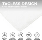 The Rag Company - All-Purpose Microfiber Terry Cleaning Towels - Commercial Grade, Highly Absorbent, Lint-Free, Streak-Free, Kitchens, Bathrooms, Offices, 300gsm, 14in x 14in, White (12-Pack)
