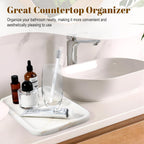 Koville Marble Tray, 12"x8" Marble Vanity Tray for Bathroom Kitchen Countertop, Rectangular Stone Tray for Cosmetics Perfume Trinket, Decorative Catchall Trays (Golden Calacatta)