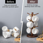 MyLifeUNIT Mug Holder Tree, Coffee Cup Holder with 6 Hooks (Brown)