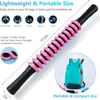 Muscle Roller Stick, Yoga Massage Roller Bar Fitness Beauty Tool for Athletes Relief Leg Back Pain (Pink)