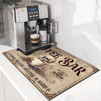 THUYPT Personalized Absorbent Coffee Mat for Counter, Coffee Drying Mat Coffee Bar Accessories, Kitchen Counter Coffee Maker Coffee Station Decoration (04)