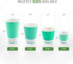 4 oz Light Green Paper Coffee Cup - Ripple Wall - 2 1/2" x 2 1/2" x 2 1/4" - 500 count box
