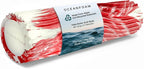Oceanfoam Tidal Roller - Red Marbled - Muscle Massage Foam Roller for Back Pain & Stretching - Firm and Ergonomic Wide Wave Textured - Yoga, Athletics, & Wellness - Full Size, 20" x 5"