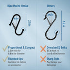 10-Pack Metal S Hooks for Hanging – Heavy-Duty S-Shaped Hooks with Safety Buckle – Fits Bars up to 0.6 In – Anti-Drop Hook for Kitchen, Pot Racks & Towel Bars – Silver (Small)