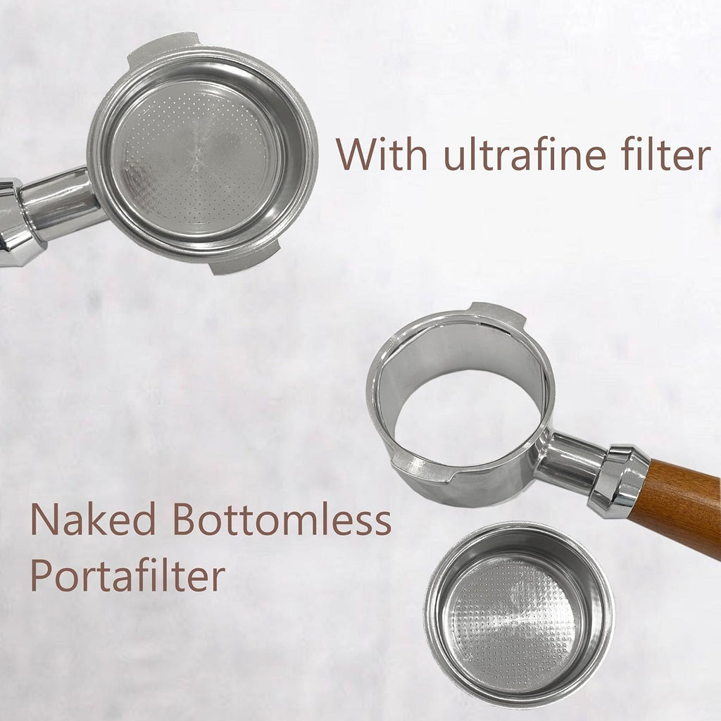 MIAO JIN 51mm Bottomless Portafilter 2 ears Coffee Naked Espresso Portafilter Compatible with DeLonghi Dedica 311GR-310GR/ECO310 With 1 Cup Filter Basket