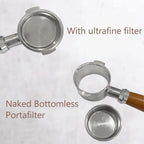 MIAO JIN 51mm Bottomless Portafilter 2 ears Coffee Naked Espresso Portafilter Compatible with DeLonghi Dedica 311GR-310GR/ECO310 With 1 Cup Filter Basket