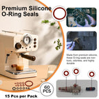 60Pcs Coffee Machine O Loop Seal Kit, Silicone O-Ring Seal Replacement Parts, Watertight O Ring Seal Washer Gaskets for Espresso Machine Different Sizes