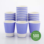 Restaurantware-12 Ounce Disposable Coffee Cups, 500 Ripple Wall Hot Cups For Coffee - Lids Sold Separately, Rolled Rim, Light Purple Paper Insulated Coffee Cups, For Hot Coffee, Tea, And More