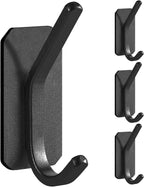 Paoli Heavy Duty Adhesive Hooks,Self-Adhesive Hooks Multiple Colors and Styles 30 lb Maximum Load for Home Schools and Offices (4pc, Black)