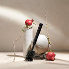 Ionic Bottle Brush, Magnetized to Stand Upright, Stainless Steel with Replaceable Head, Onyx/Black