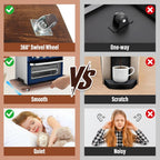 360° Appliance Slider Sliding Tray, Coffee Maker Rolling Tray for Counter Under Cabinet Coffee Pot Mat for Breville Ninja Espresso Machine, Toaster, Air Fryer, Quiet Wheels, Brown (Small 13"×9.4")