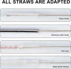 Straw Cleaner Brushes Sets, 12 Pieces 8.2 Inch Botthle Cleaning Brush and Nylon Tube Brush Brush Kit for Sippy Cup, Tumbler, Water Bottle, Drinking Straw (White)