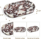 Natural Marble Vanity Tray - Moujings Genuine Marble Perfume Tray for Bathroom Decor, Stone Bathroom Vanity Organizer Tray for Kitchen Counter, Candles, Jewelry, Coffee, Makeup, Key