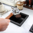 Espresso Coffee Ground Knock Box Chute, Built-in Desktop Waste Bucket, Stainless Steel Bottomless Knocking Residue Box (Rectangle)