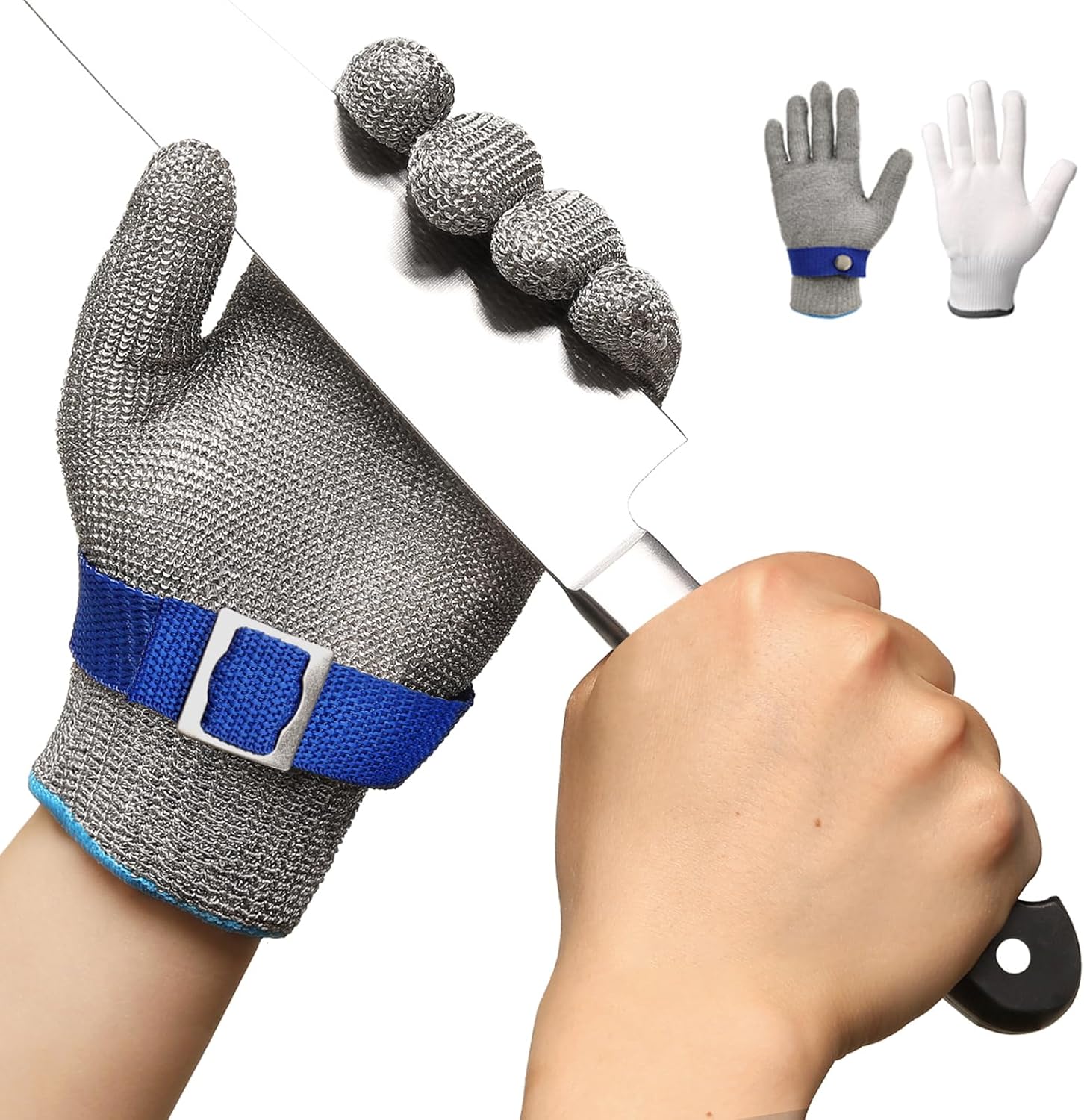 Schwer ANSI A9 Cut Resistant Glove, Food Grade Stainless Steel wire Mesh Metal Gloves, Knife Cutting Gloves for kitchen Mandoline Slicing Butcher Meat Cutting Oyster Shucking Fish Fillet（M, 1 PCS）