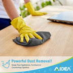 AIDEA Microfiber Cleaning Cloth Grey 12PK, Microfiber Towels for Cars, Premium Car Cloths, Dusting Cloth Lint Free Cleaning Rags for SUVs, House, Kitchen, Window, Workshops,11.5×11.5"