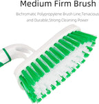2-Pack Scrub Brush for Cleaning with Long Handle,Medium Firm Brush Bathroom Cleaning Supplies and Bathtub Cleaner and Shower Cleaning Brush,Multi-Scene Use for Kitchen or Carpet Brush,White&Green