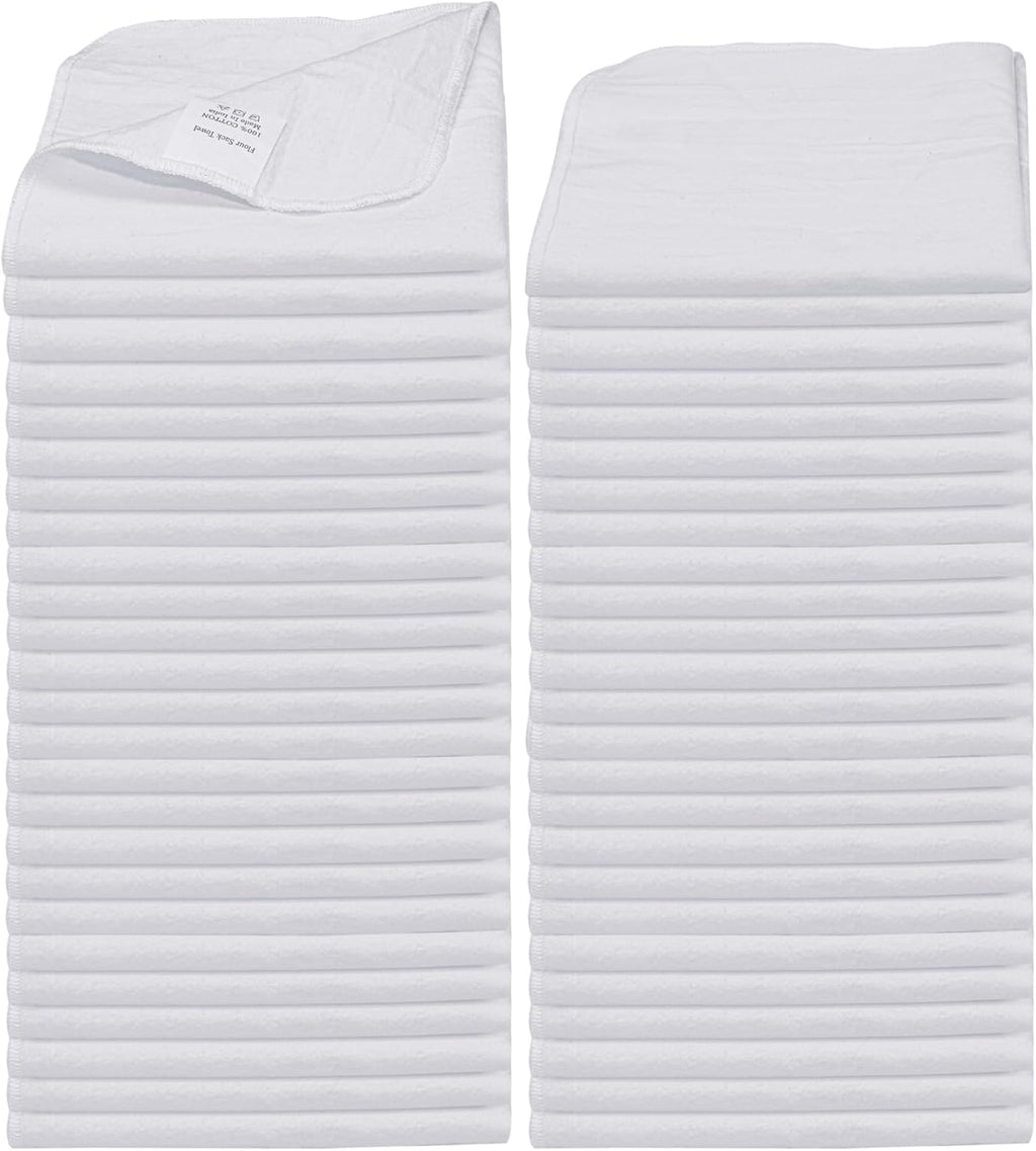 Shop Towels| Multipurpose Commercial and Residential Shop Cleaning| Car Wash, Polish, Housewares, Microwave, Coffee Machine, Restaurant, Bathrooms, Electronics, Auto Garage | 50 Pack 14"x12" White