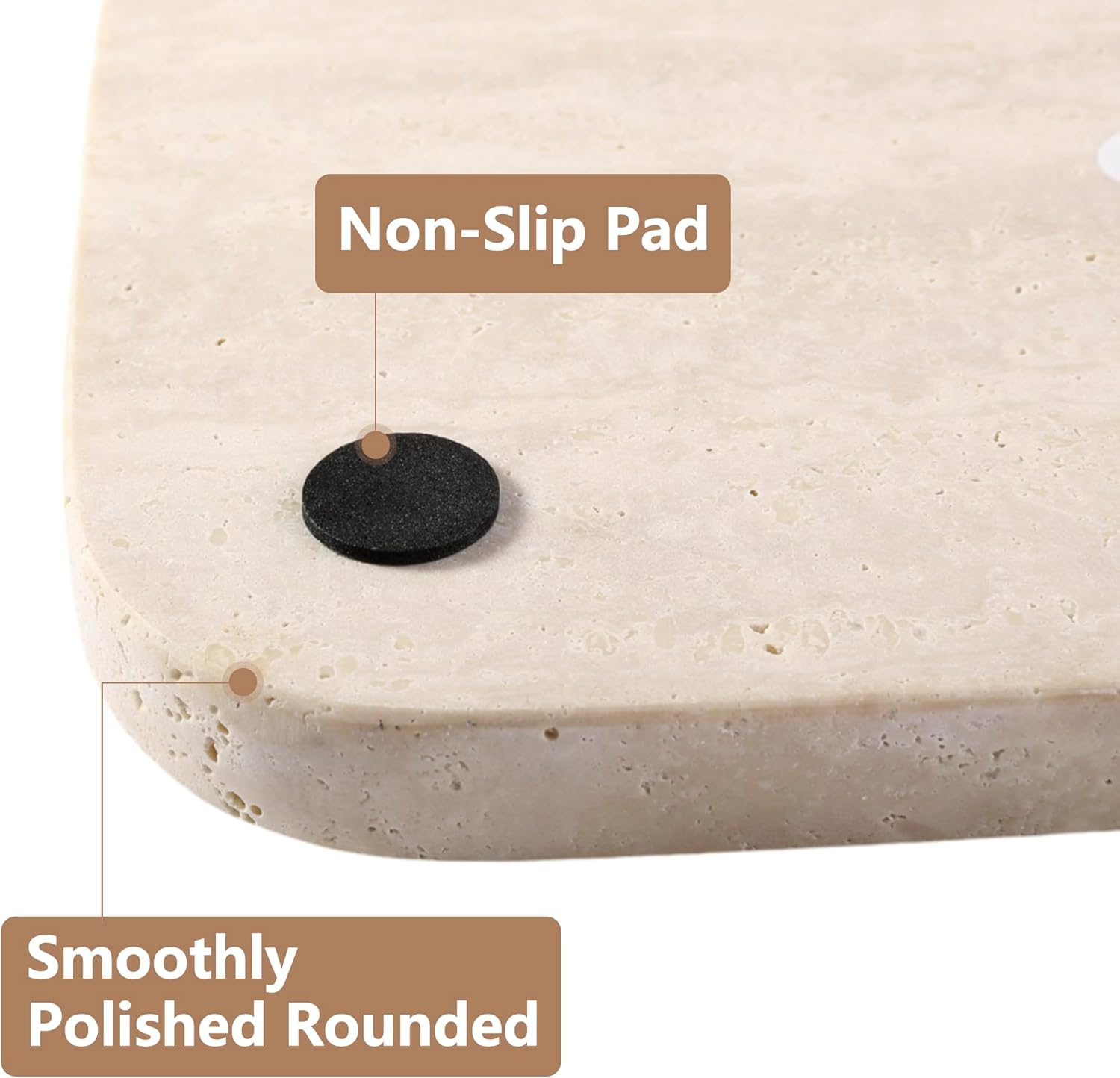 Marble Vanity Tray for Dresser Organizer, Travertine Bathroom Tray Countertop, Beige Decorative Serving Trays, Kitchen Sink Storage, Jewelry & Perfume Holder(Travertino Romano)