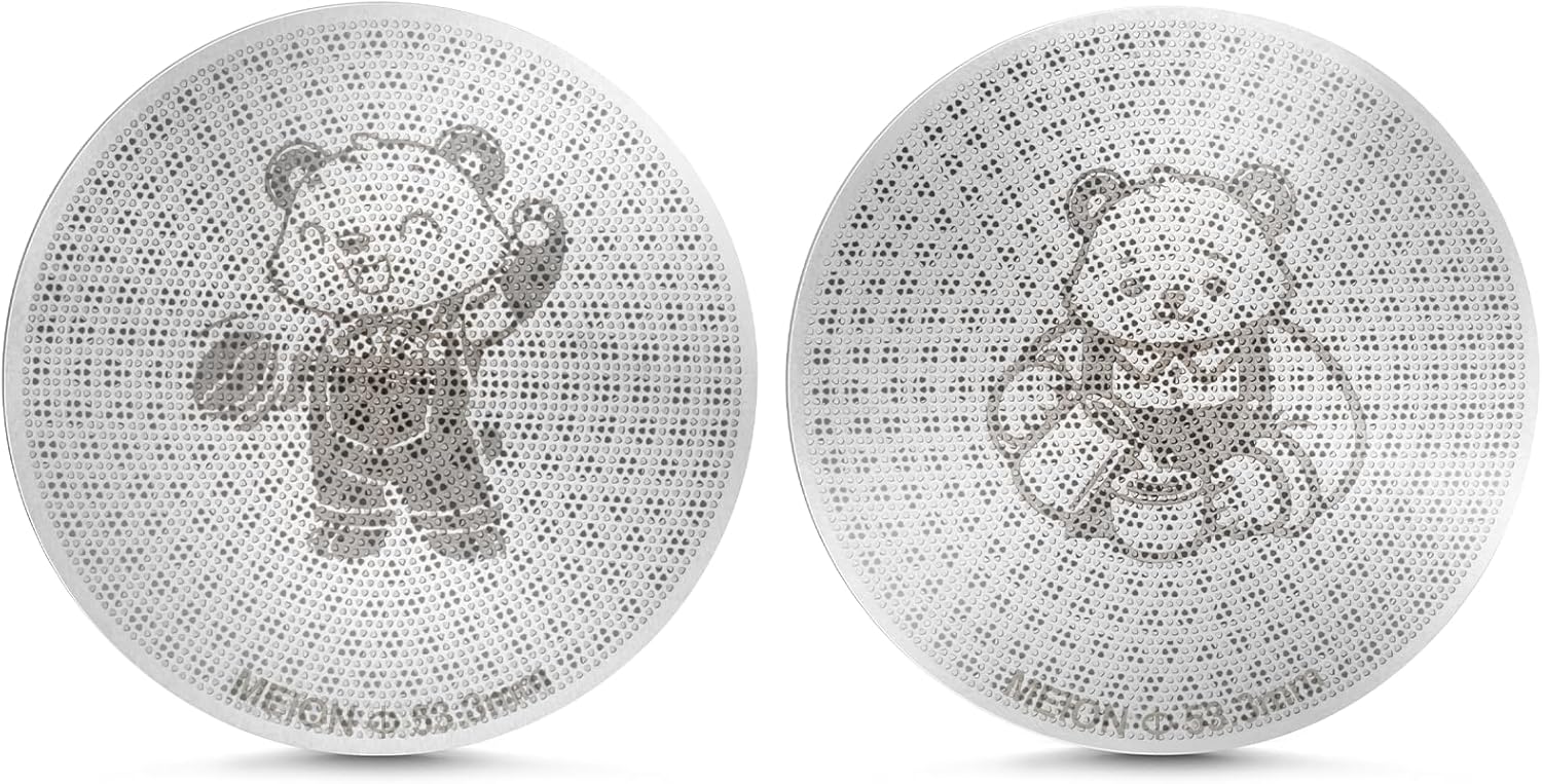 MEION 53.3mm Espresso Puck Screen-2Pack 0.8mm Thickness Espresso Filter Screen, Reusable Metal Coffee Filter for Bottomless Portafilter Basket 54mm, Stainless Steel Coffee Puck Screen
