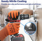 Schwer ProGuard Highest Level Cut Resistant Work Gloves PR3326 for Extreme Protection, ANSI A9 Cut Gloves with Reinforced Thumb, Non Slip, Non PFAS, Durable, Touch-screen, Orange 2 Pairs(XL)