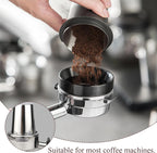 Coffee Dosing Cup, 53mm Coffee Powder Feeder Stainless Steel Espresso Dosing Cup Compatible with 54mm Portafilter
