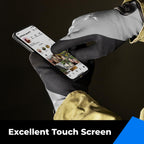 100% Waterproof Gloves for Men and Women, Winter Work Gloves for Cold Weather, Touchsreen, Thermal Gloves for Fishing, Gardening and Working in Freezer, With Grip, Grey, XX-Large