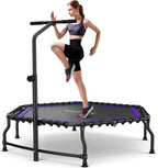 ANCHEER 50" Rebounder Trampoline for Adults- 2025 Foldable Mini Trampoline with Bar- Exercise Trampoline for Adults, Max Load 450lbs/550lbs, for Indoor/Garden Workout