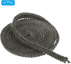 PATIKIL Wood Stove Gasket, 2Pcs 3/8" x 1/8" x 118" Flat Graphite Fiberglass High-Temperature Resistance Seal Rope for Stoves Fireplace Door, Black