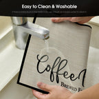 Artoid Mode Coffee Bar Mats Set of 2, 12x18 Inch Washable Non-Slip Plastic PVC Vinyl Table Mats for Coffee Machine, Countertops