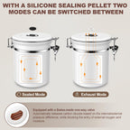 ShanSon Coffee Canister Airtight Stainless Steel Container,Home Kitchen Food Storage Organizers for Beans,Tea,Sugar,cookie,Flour,Cereal,16OZ+22OZ,White