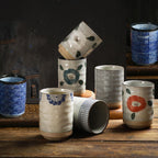 Stoneware Coffee Bar Utensil Holder Tea & Coffee Spoon & Stirrer Holder for Stir Stick Straw Teaspoon Holder Spoon Cup Small Utensil Jar (Blue Wave)