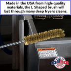4-Pack L-Shaped Deep Fryer Cleaning Brush, Up to 750F High Heat Resistant Metal Bristles Fryer Cleaning Brush for Food Debris & Grease in Kitchen & Restaurants Deep Fryers Coil by FryOilSaver Co. B53C