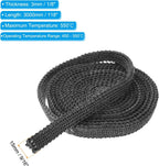 PATIKIL Wood Stove Gasket, 2Pcs 9/16" x 1/8" x 118" Flat Graphite Fiberglass High-Temperature Resistance Seal Rope for Stoves Fireplace Door, Black