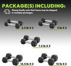 Hex Dumbbell Set, 30-480 lb Set Rubber Encased Exercise & Fitness Dumbbells, Weights Dumbbells Set, Hand Weight for Strength Training