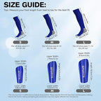 Youth Soccer Shin Guard Socks, Built-in Protective Pads, Kids Knee High Football Athletic Team Socks for Boys Girls