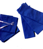 TARAN LIVING Kitchen Towels 100% Cotton Solid Kitchen Dish Cloths Hand Towel Reusuable Dish Towel for Cleaning & Drying Tea Towels Set with Hanging Loop - 18"x28" -Blue, Pack of 6