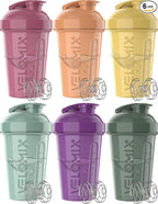 '-6 PACK- 20 OZ Protein Shaker Bottles for Protein Mixes, Shaker Cups for Protein Shakes, Small Shaker Bottle Pack, Shaker Cup, Shakers for protein Shakes (Nature Tones - 6 Pack)