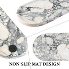 Koville Natural Marble Tray for Bathroom Countertop, Marble Vanity Trays for Perfume, Cosmetics, Jewelry, Decorative Tray for Dresser Organizer, Stone Storage Trays for Bathroom Decor(Grey)