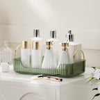 YCIA&DONE Bathroom Organizer Countertop, Makeup Storage, Skincare Cosmetic Tray Shelf, Perfume Holder Rack for Vanity Counter, Large Capacity, Easy to Install, Clean, 1 Tier, Vintage Green