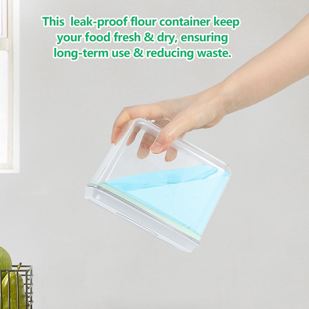 3 Pack Flour and Sugar Storage Containers with Pop-up Lid, 1.26Qt + 2.11Qt + 3.48Qt Food Storage Container for Rice, Spaghetti, Pasta, Nuts, Snack, Candy, Dog Treat, Kitchen Pantry Organization