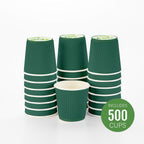 4 oz Forest Green Paper Coffee Cup - Ripple Wall - 2 1/2" x 2 1/2" x 2 1/4" - 500 count box