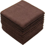 Microfiber Dish Cloths Fast Drying Kitchen Cleaning Cloth Dish Rags Dust Cloths Ultra Absorbent Lint Free Washcloths 12inch x 12inch 10 Pack Brown